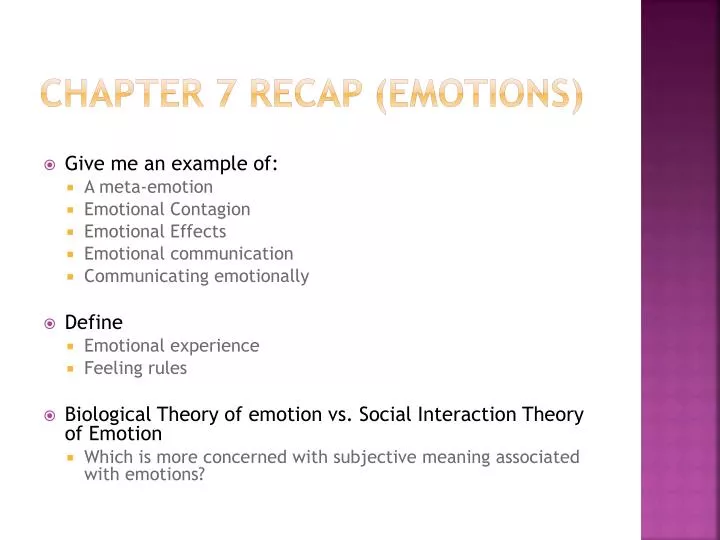 chapter 7 recap emotions