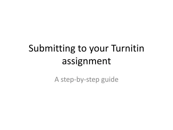 submitting to your turnitin assignment