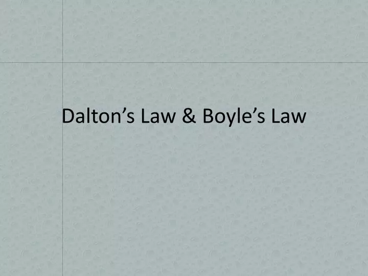 dalton s law boyle s law
