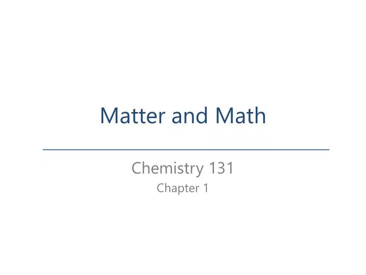 matter and math