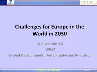 Challenges for Europe in the World in 2030