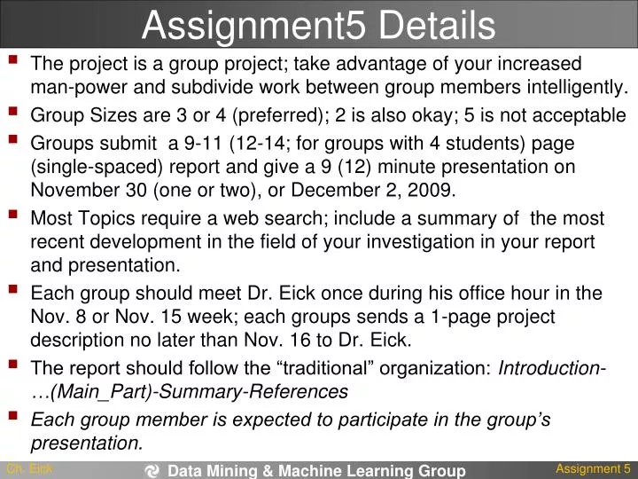 assignment5 details