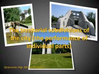 The territorial subdivisions of the city (the performance of individual parts)