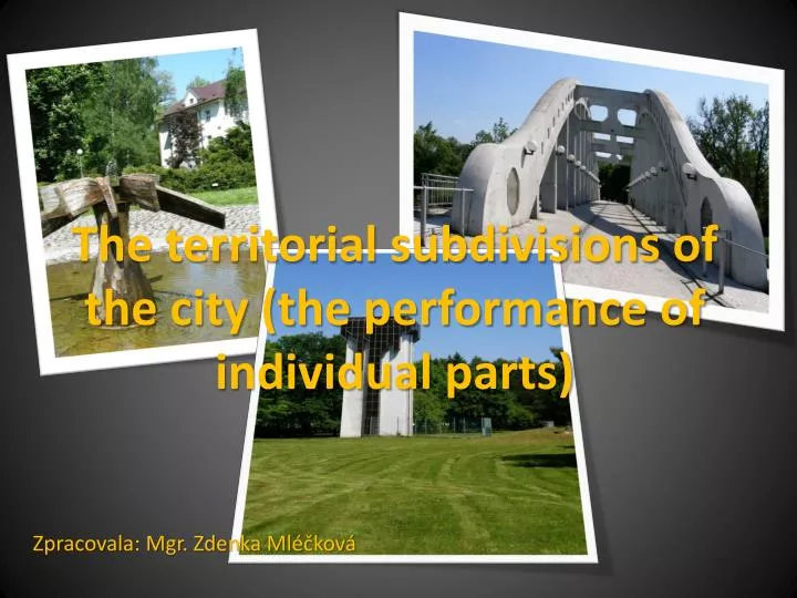 the territorial subdivisions of the city the performance of individual parts
