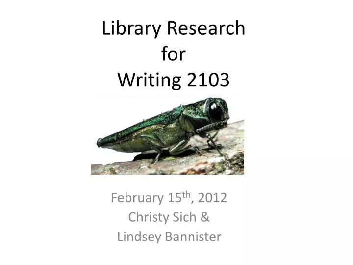 library research for writing 2103