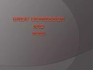 great depression and wwii