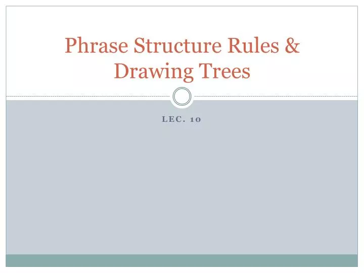 phrase s tructure rules drawing trees