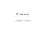 Understanding Procedures, Subs, and Functions in Visual Basic Programming - slide 1