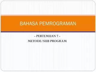 bahasa pemrograman