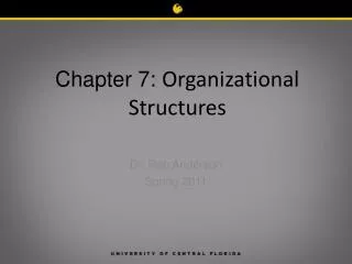 Chapter 7: Organizational Structures