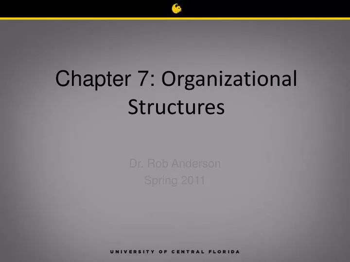 chapter 7 organizational structures