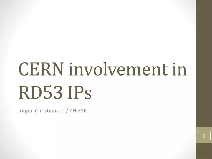 cern involvement in rd53 ips