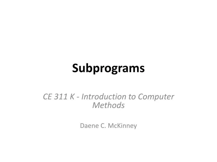 subprograms