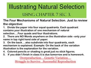 Illustrating Natural Selection Using Chapter 7 sec 3.