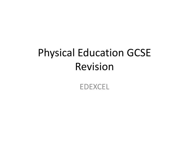 physical education gcse revision