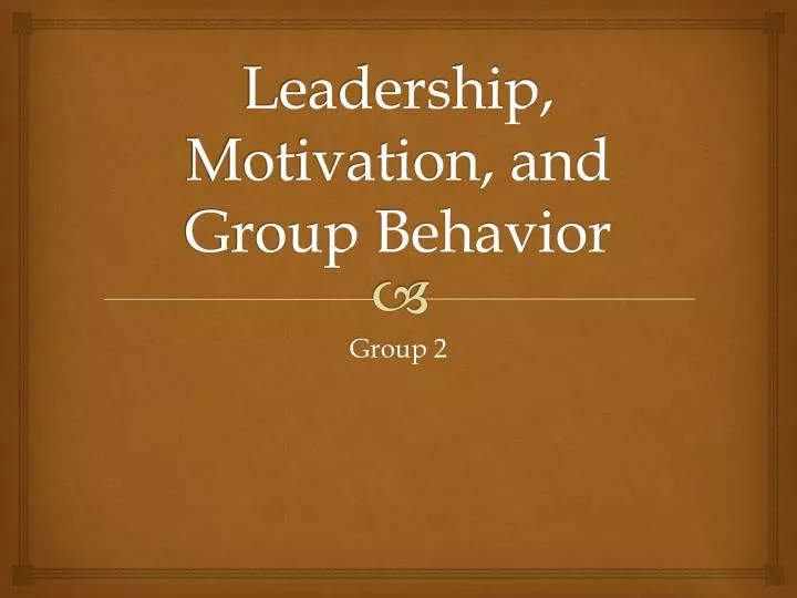 leadership motivation and group behavior
