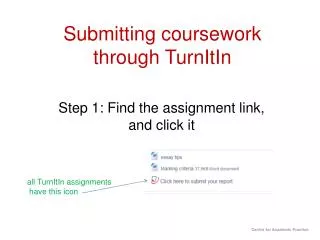 Submitting coursework through TurnItIn