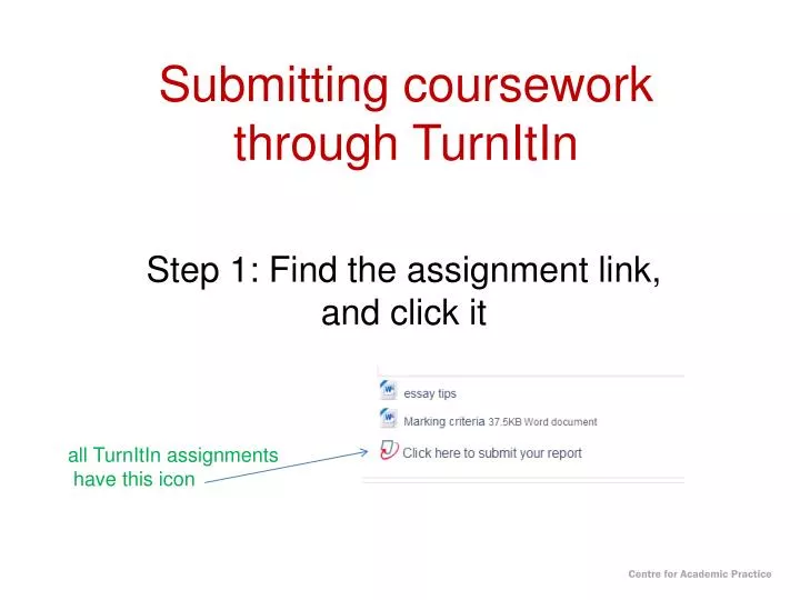 submitting coursework through turnitin