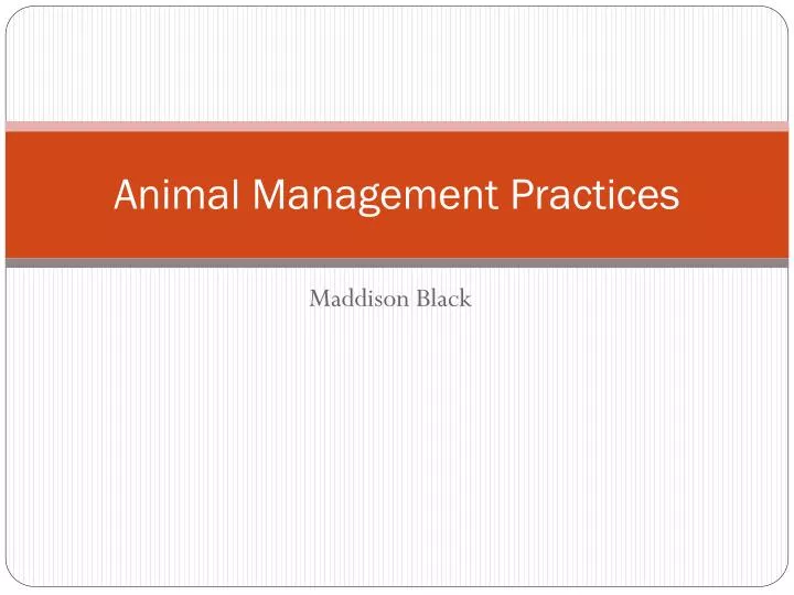 animal management practices