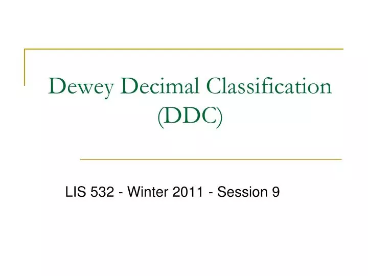 dewey decimal classification ddc