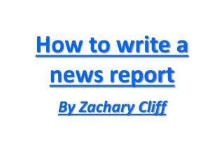 How to write a news report