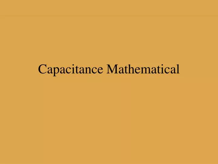 capacitance mathematical