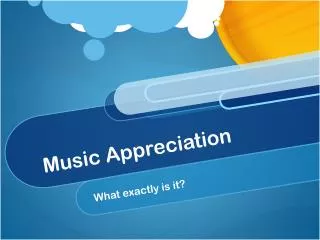 music appreciation