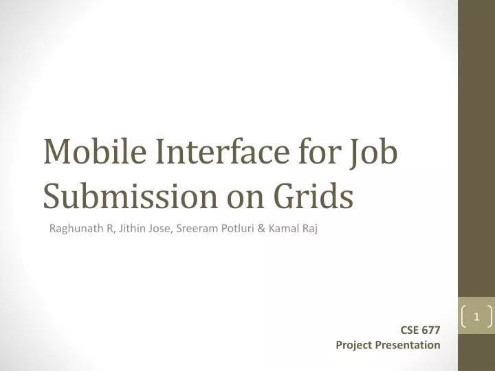 mobile interface for job s ubmission on grids