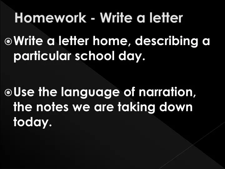 homework write a letter