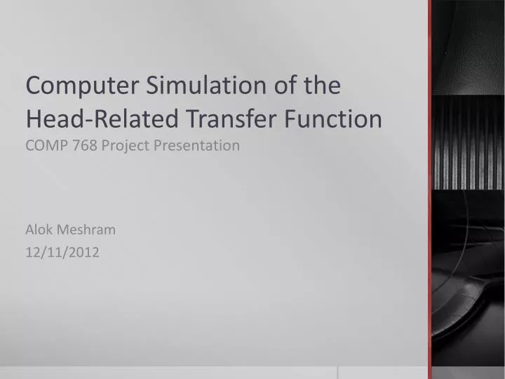 computer simulation of the head related transfer function