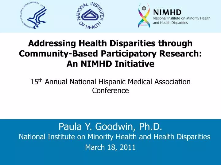 addressing health disparities through community based participatory research an nimhd initiative