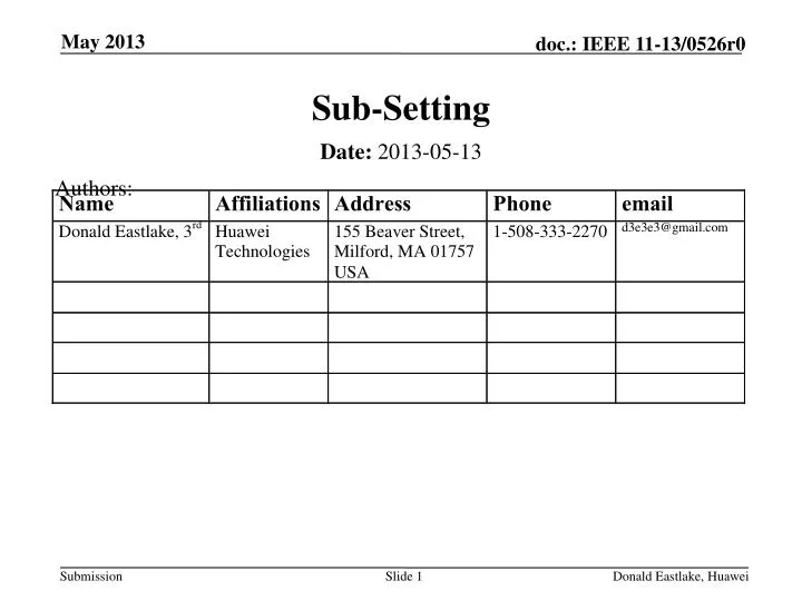 sub setting