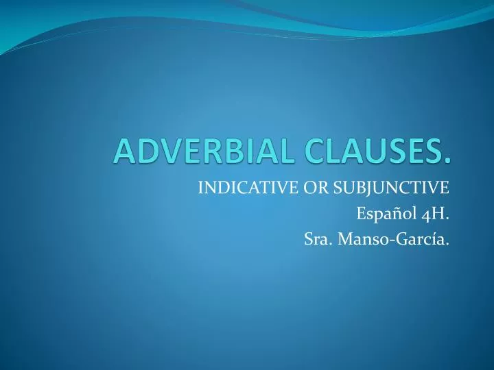 adverbial clauses