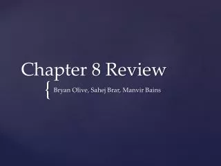 Chapter 8 Review