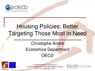 Housing Policies: Better Targeting Those Most in Need