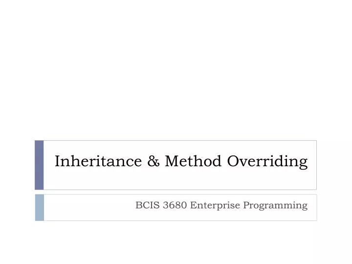 inheritance method overriding