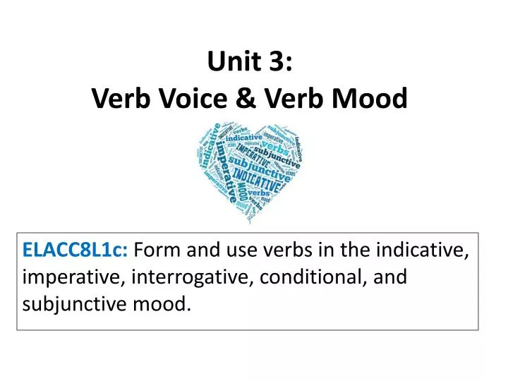 unit 3 verb voice verb mood