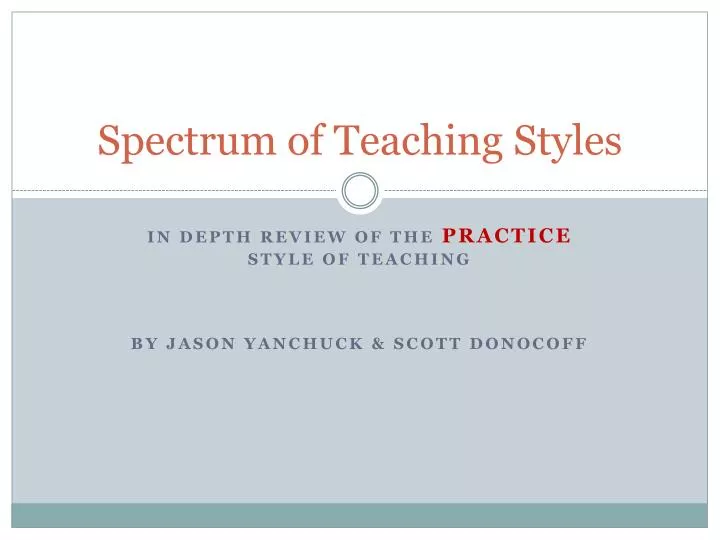 spectrum of teaching styles