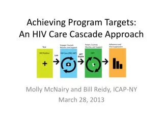 Achieving Program Targets: A n HIV Care Cascade Approach