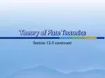 Theory of Plate Tectonics - slide 1