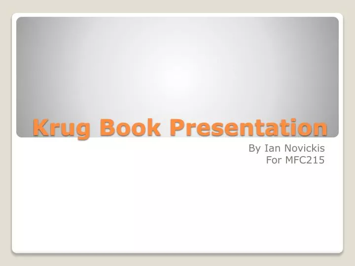 krug book presentation