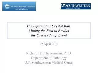 The Informatics Crystal Ball: Mining the Past to Predict the Species Jump Event