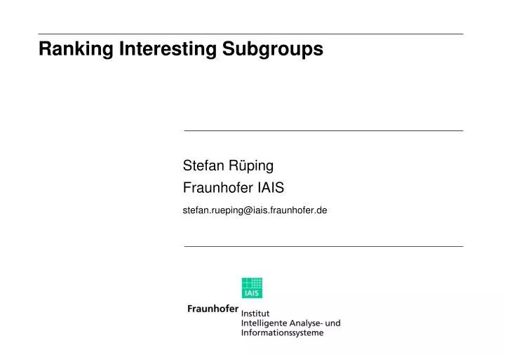 ranking interesting subgroups