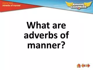 What are adverbs of manner?