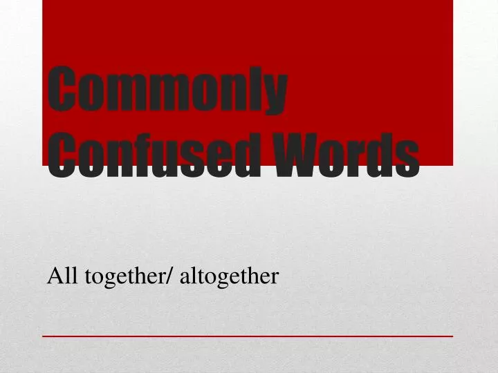 commonly confused words