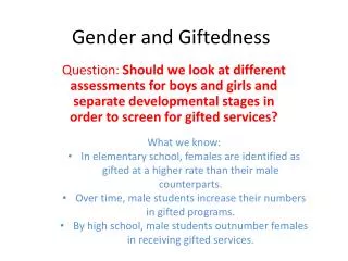 gender and giftedness