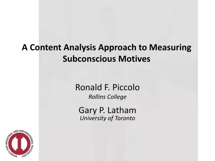 a content analysis approach to measuring subconscious motives