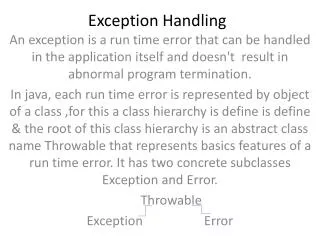 Exception Handling