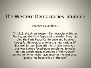 the western democracies stumble