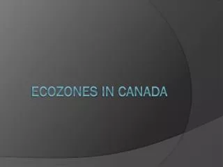 Ecozones in Canada